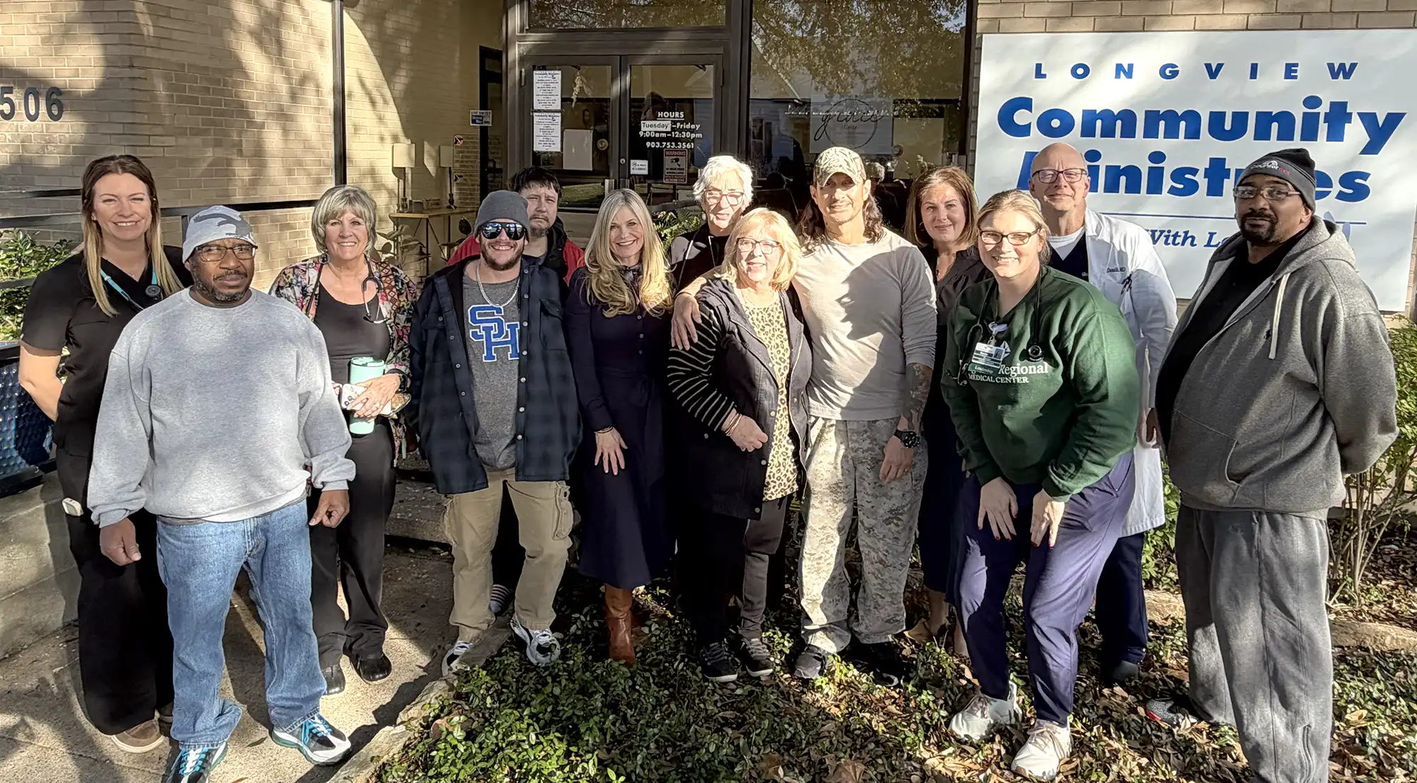 Friends of Grace Community Health in front of Longview Community Ministries